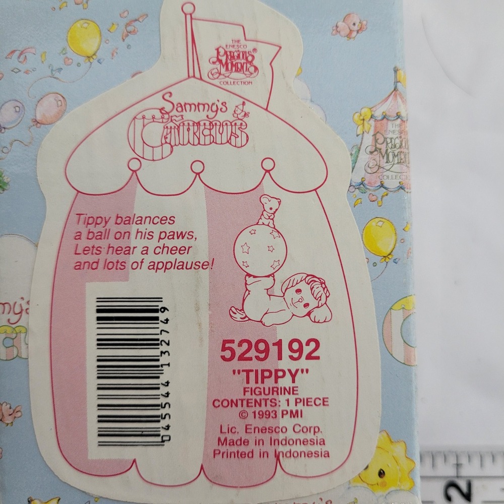 Precious Moments Sammys Circus Tippy Dog Figurine 529192 Enesco 1993